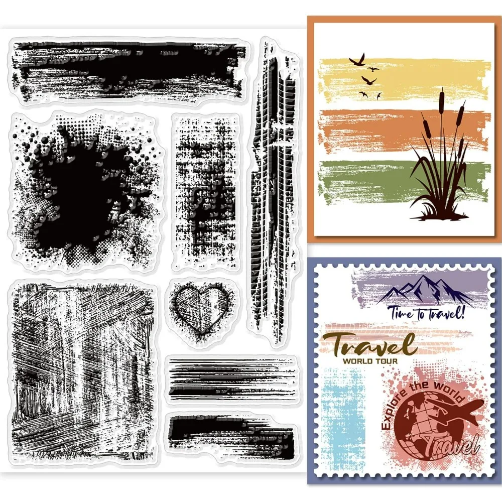 Rubber Date Stamp - 1pc Stain Background Clear Stamps for