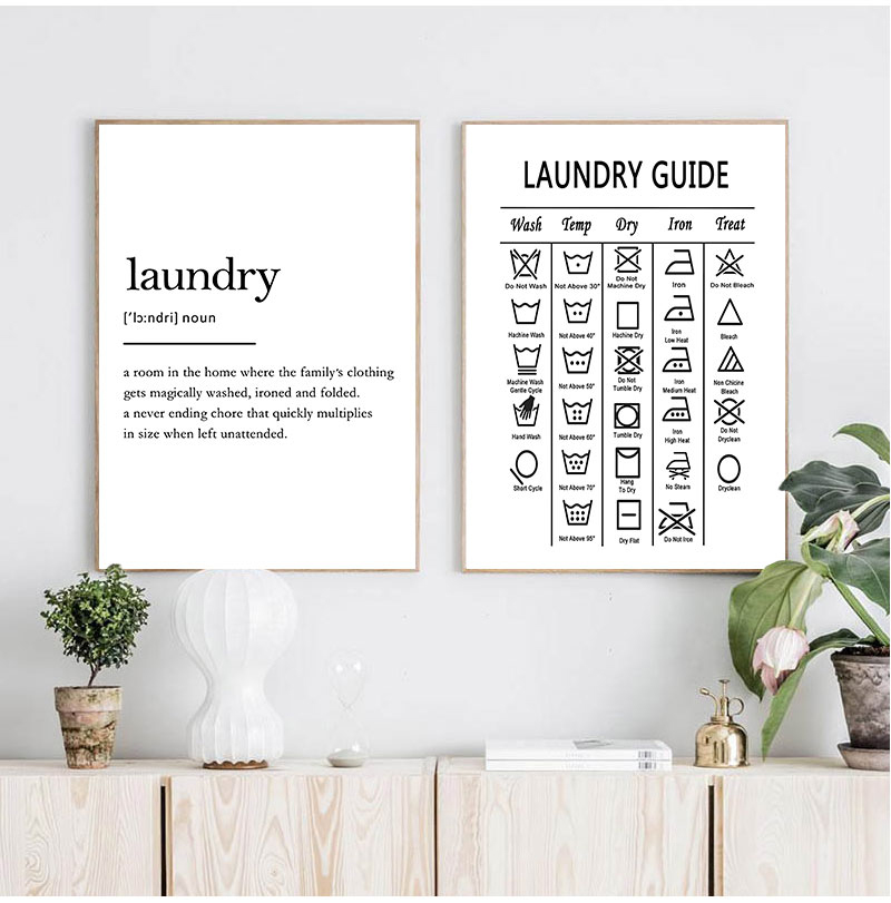 Laundry Guide Canvas Painting  - Ink Blotter Paper review and price