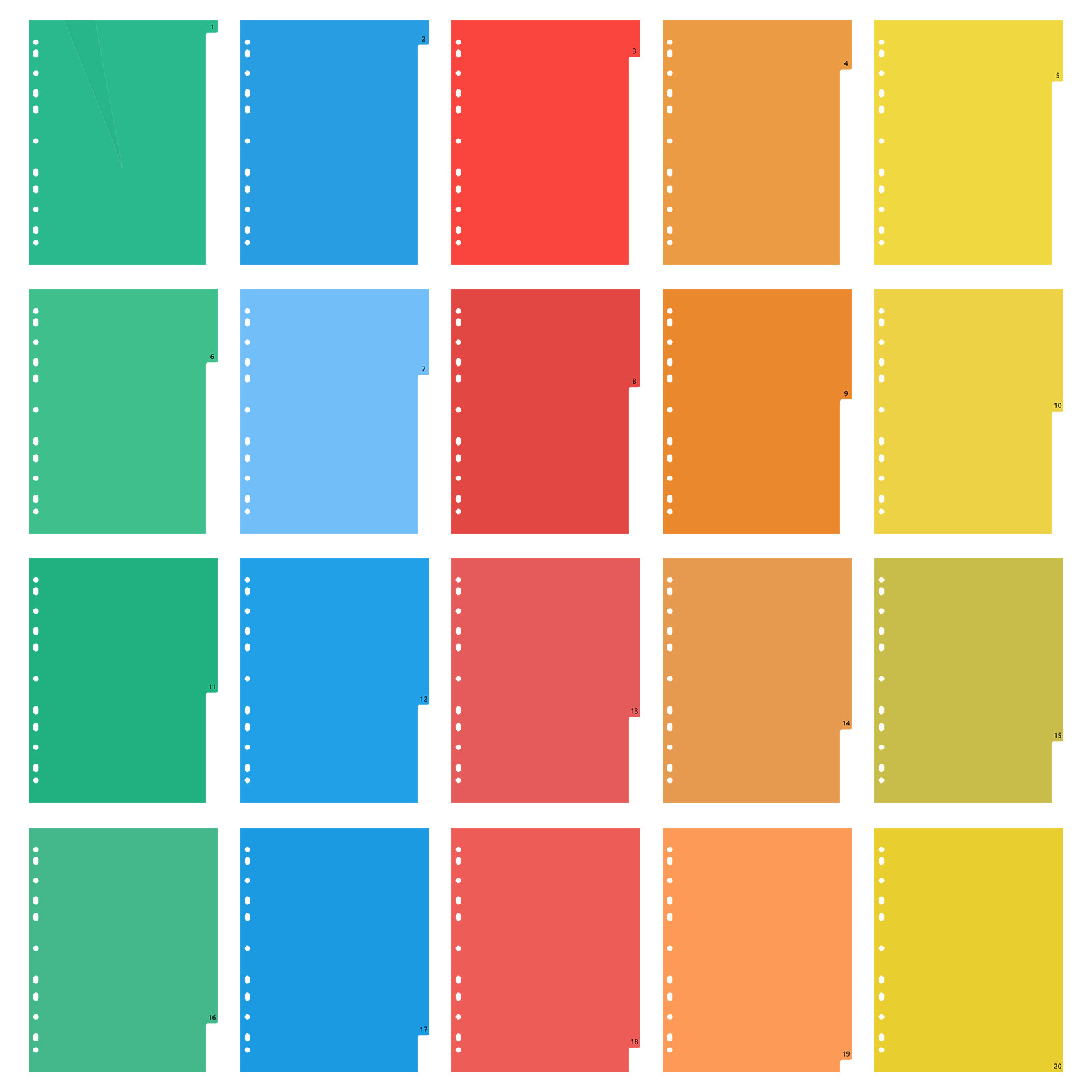 20 Pages A4 Size Color Coded P - Tab Divider A4 review and price