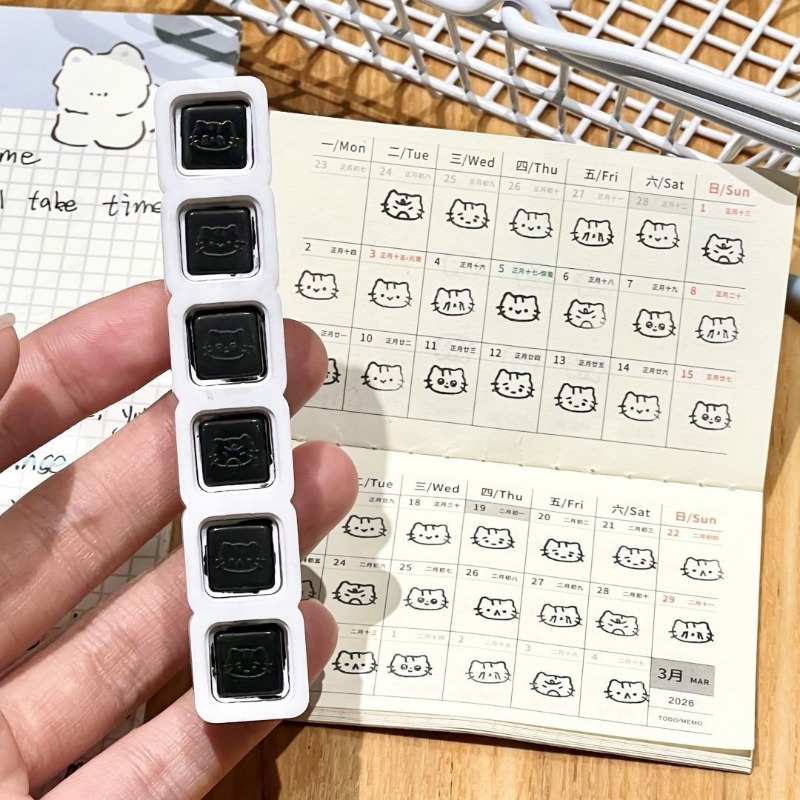 Cute Cat Cartoon Press Detacha - Rubber Date Stamp review and price